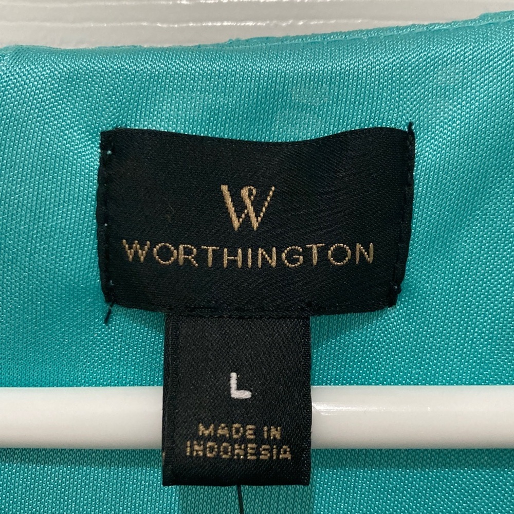 NWT Worthington SIZE L Turquoise Lace Dress - Picture 5 of 6